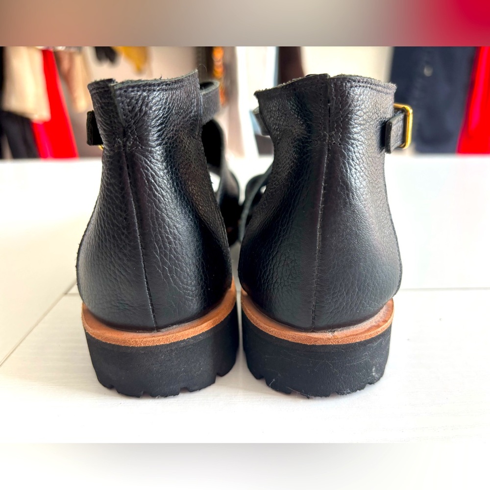Mafalda Black Leather Sandle With Buckle Detail Size 36/5 - Picture 6 of 9